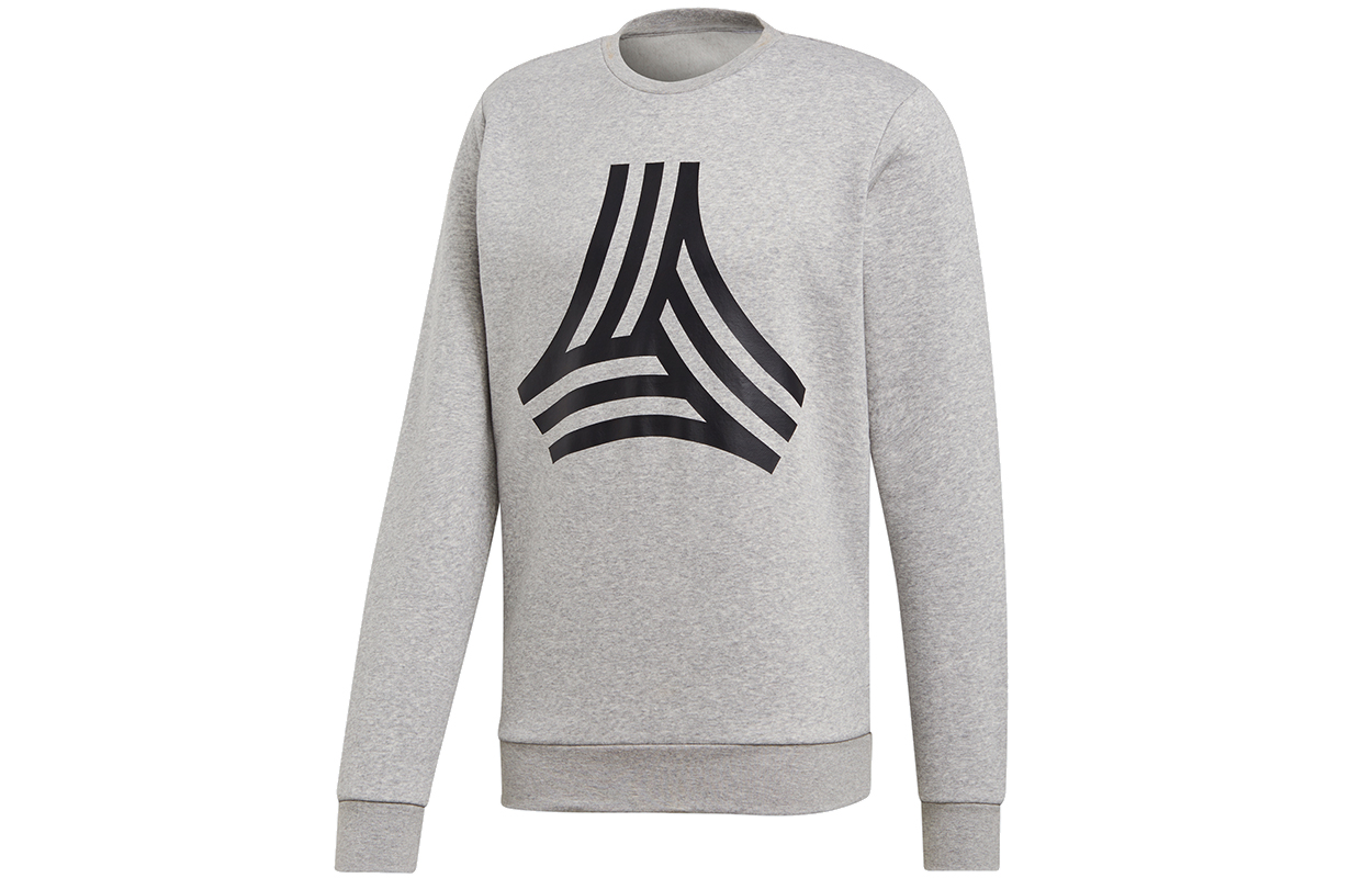 adidas Tan Gr Swt Crew Gray Football Graphic Pullover Sweatshirt DP2691