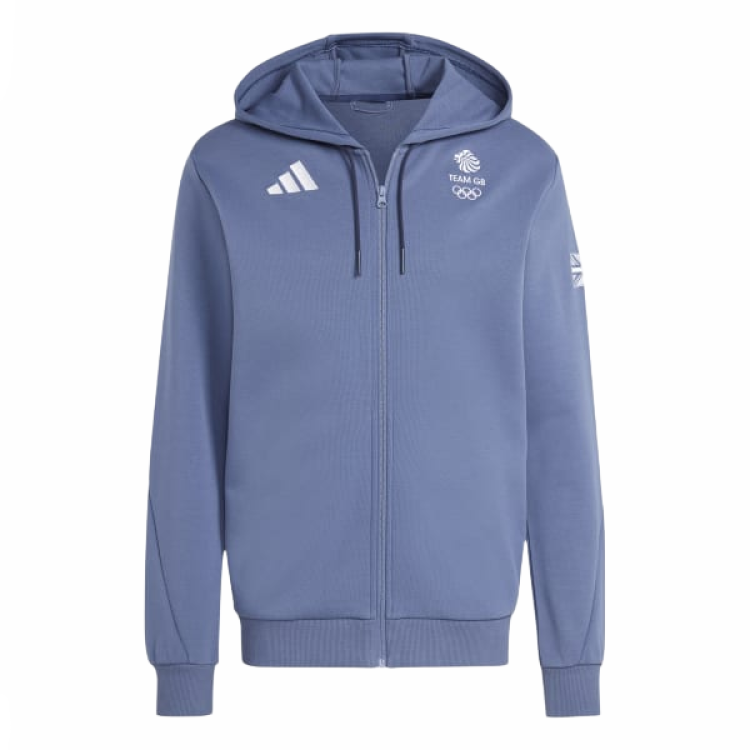 adidas Team GB Hoodie Blue - Olympic Series Zip-Up Training Jacket IU0674