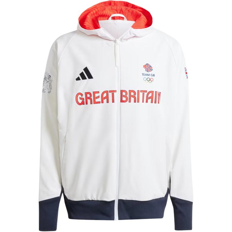 adidas Team GB Podium Jacket White - Olympic Training Hoodie for Men IV5230