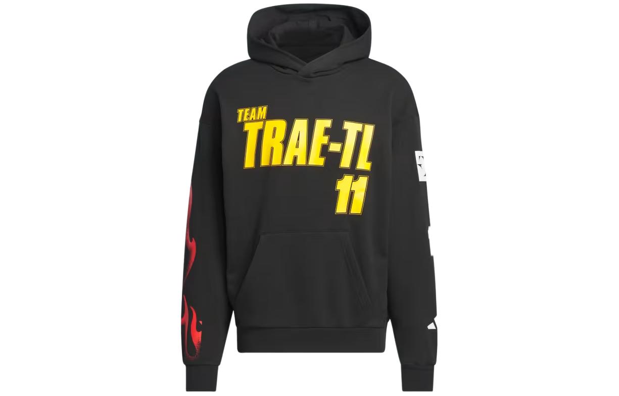 adidas Team Trae Letter Print Casual Hoodie Black IU2818