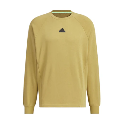 adidas Tech Rain Crew Sweatshirt Reflective Khaki Brown Casual Pullover JI8672
