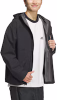 Shop adidas 防水防風透氣跑步外套 黑色 JI8669