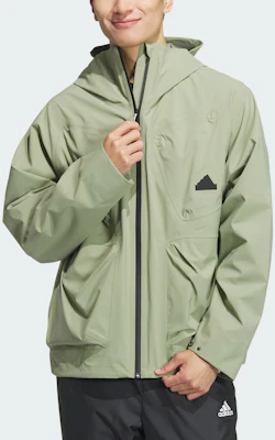 adidas Tech Rain Jacket Windproof Waterproof Breathable Hoodie Tent Green JI8670 Lookbook adidas Tech Rain Jacket Windproof Waterproof Breathable Hoodie Tent Green JI8670