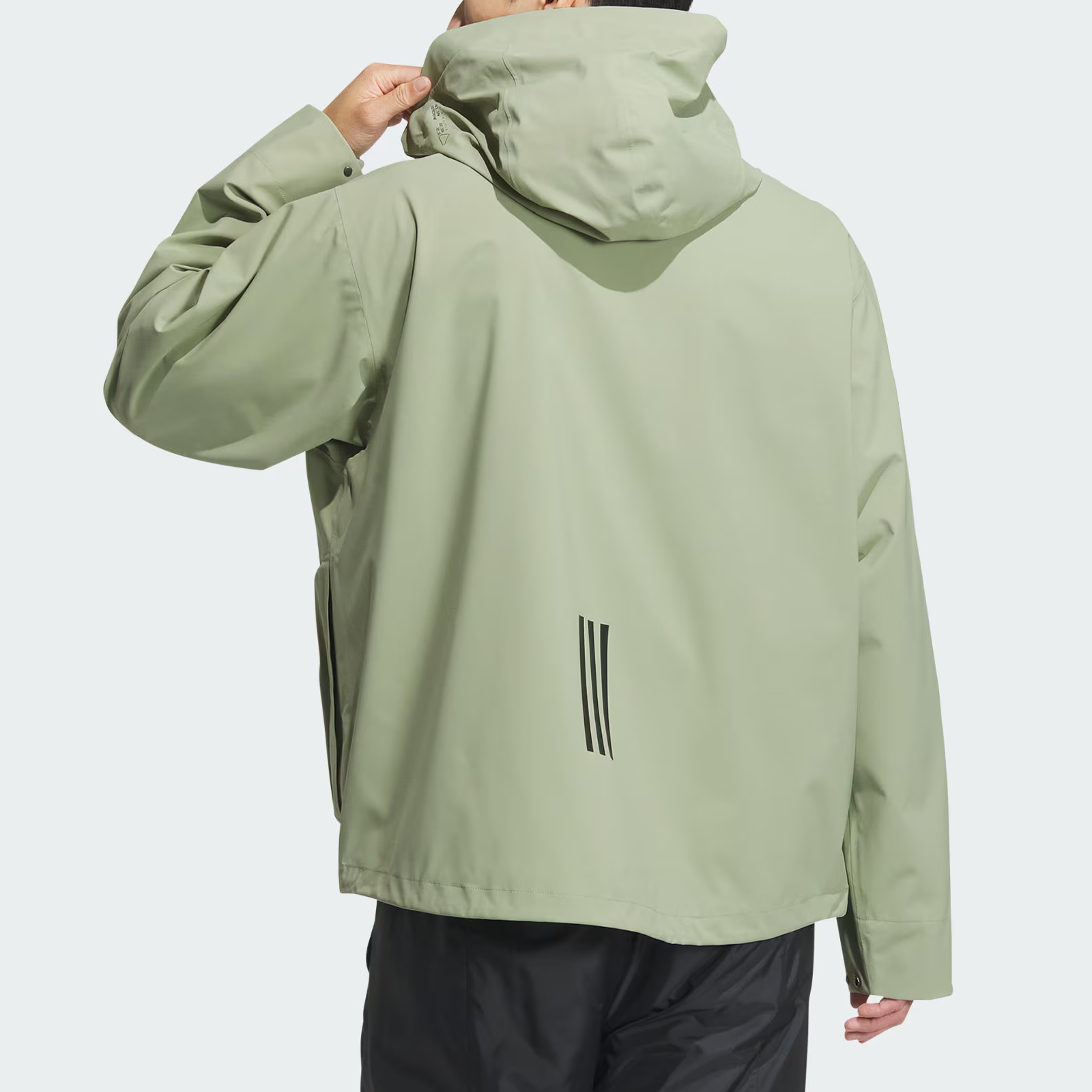 Shop adidas Tech Rain Jacket Windproof Waterproof Breathable Hoodie Tent Green JI8670