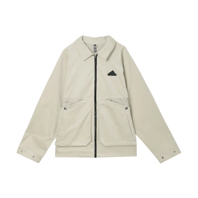 adidas TECH TEXTURED Logo Corduroy Vintage Workwear Jacket Sesame Grey Men’s JI8687