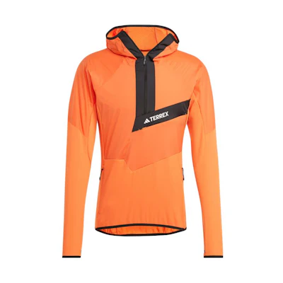 adidas Techrock Ultralight 1/2-Zip Hooded Fleece Jacket Orange Colorblock IN7007