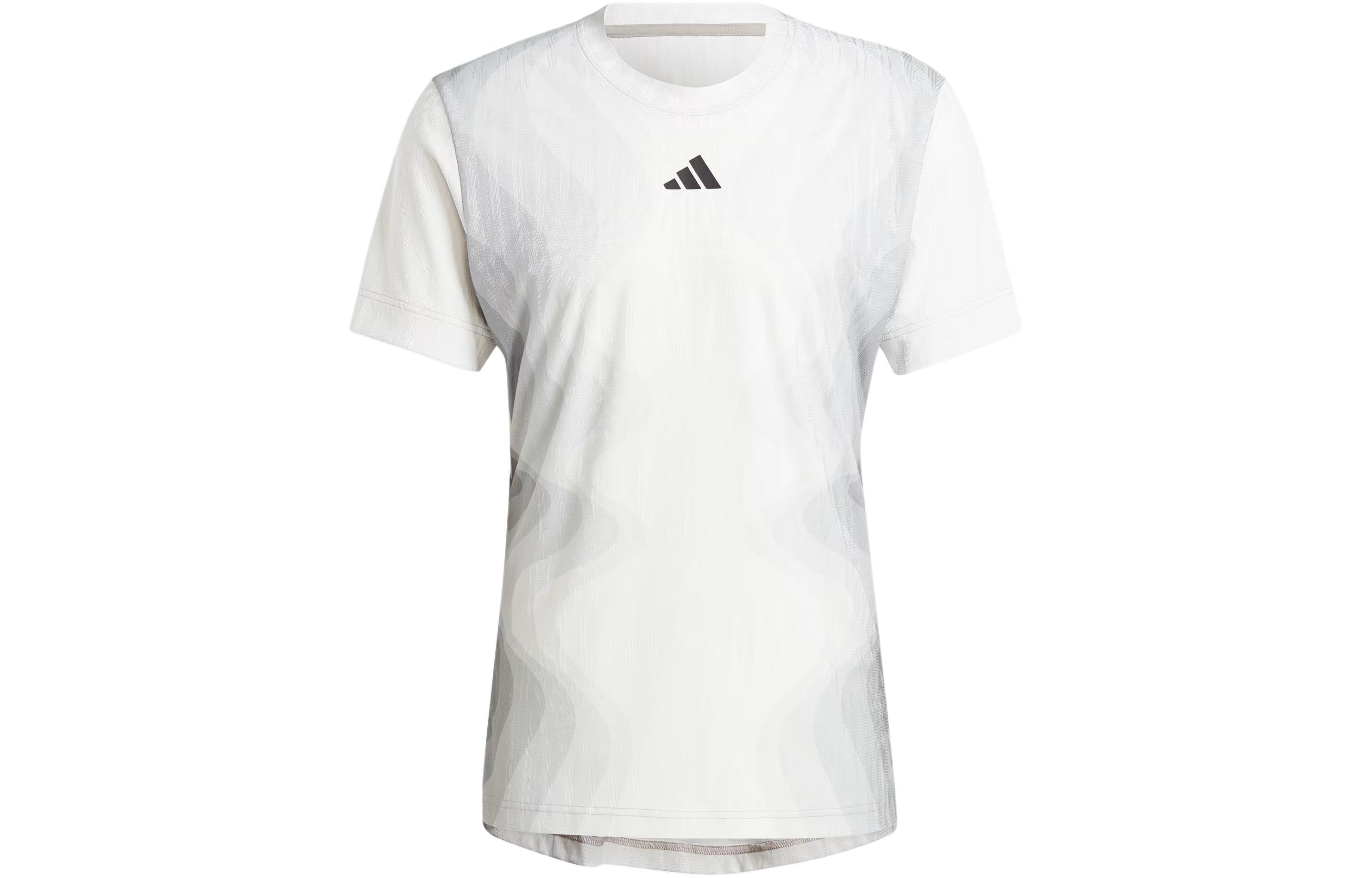 adidas Tennis Airchill Pro Freelift Tee Gray Allover Print Breathable Shirt IP1932