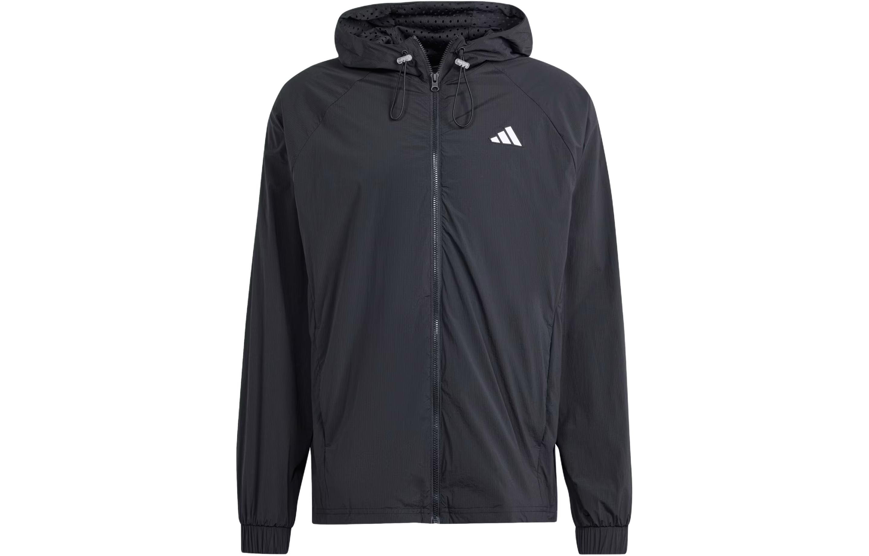 adidas Tennis Pro Semi-Transparent Full-Zip Hoodie Jacket Black IS8963