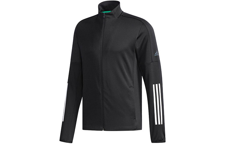 adidas Tennis Stripe Logo Print High-Neck Jacket - Black CF7970
