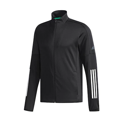 adidas Tennis Stripe Logo Print High-Neck Jacket - Black CF7970
