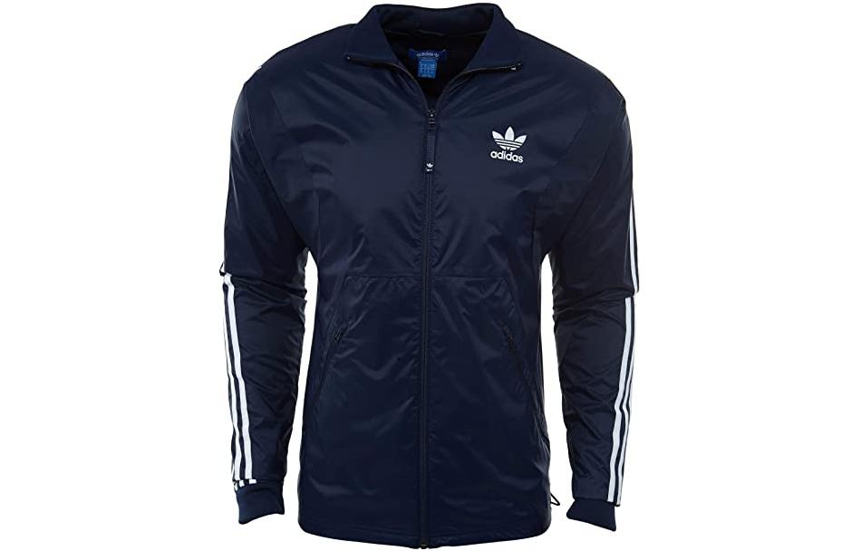 adidas Teorado Track Top Multicolor Stripe Logo Zip Jacket Deep Navy Men’s AZ7085