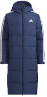 adidas Terrex 3-Stripes Long Down Coat Blue Unisex Winter Outdoor Jacket. H20763 adidas Terrex 3-Stripes Long Down Coat Blue Unisex Winter Outdoor Jacket. H20763