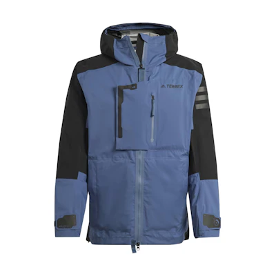 adidas Terrex Waterproof Jacket with Colorblock Pocket - Blue. HH9242