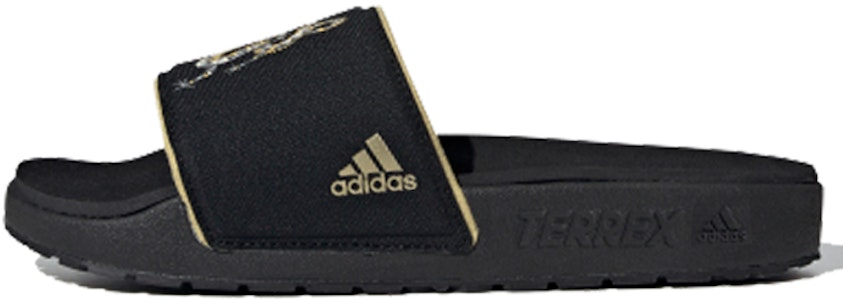 adidas Terrex Adilette Bold 簡約拖鞋 男女同款 黑金 Buy adidas Terrex Adilette Bold 簡約拖鞋 男女同款 黑金