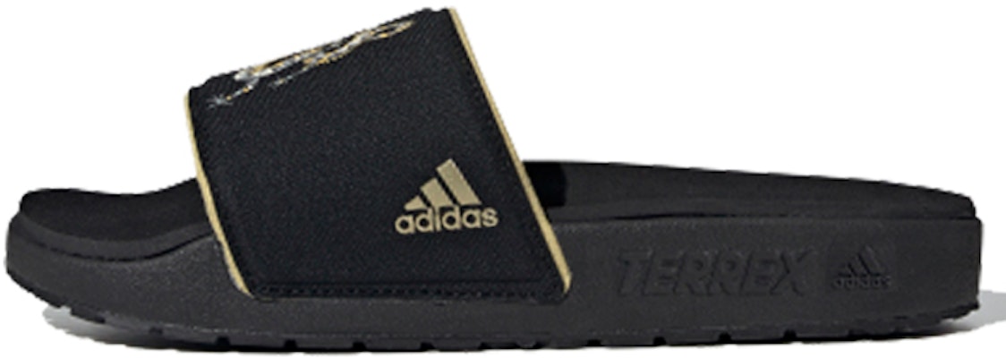 adidas Terrex Adilette Bold 簡約拖鞋 男女同款 黑金 Buy adidas Terrex Adilette Bold 簡約拖鞋 男女同款 黑金