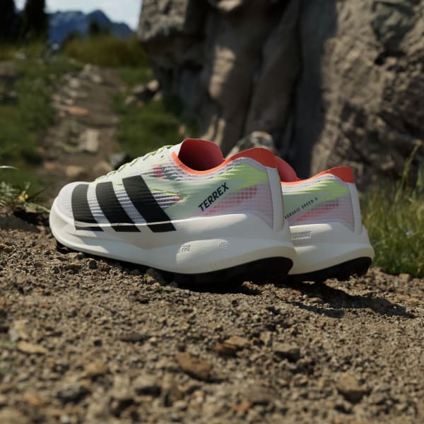 Sizing adidas Terrex Agravic Speed 2 越野跑鞋 白色/黑色/橙色 JS3536