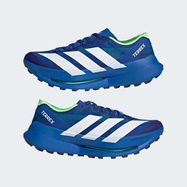 Cheap adidas Terrex Agravic Speed Ultra 2 跨山越野跑鞋 藍/白/萊姆綠 JR9100