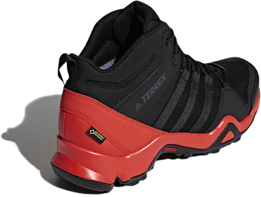 adidas Terrex AX2R Mid GTX 舒適耐磨 高筒戶外功能鞋 黑紅色 Shop adidas Terrex AX2R Mid GTX 舒適耐磨 高筒戶外功能鞋 黑紅色