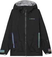 adidas Terrex Black Logo Stripe Hooded Jacket Casual Wear. GM4817 adidas Terrex Black Logo Stripe Hooded Jacket Casual Wear. GM4817