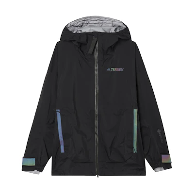 adidas Terrex Black Logo Stripe Hooded Jacket Casual Wear. GM4817