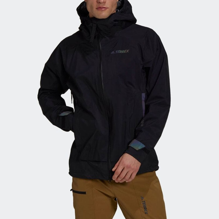 Shop アディダス テレックス ブラック ロゴ ストライプ フーディ ジャケット カジュアルウェア GM4817