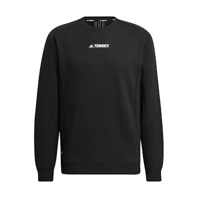 adidas Terrex Black Crewneck Sweatshirt Unisex with Front Logo Print HN2033