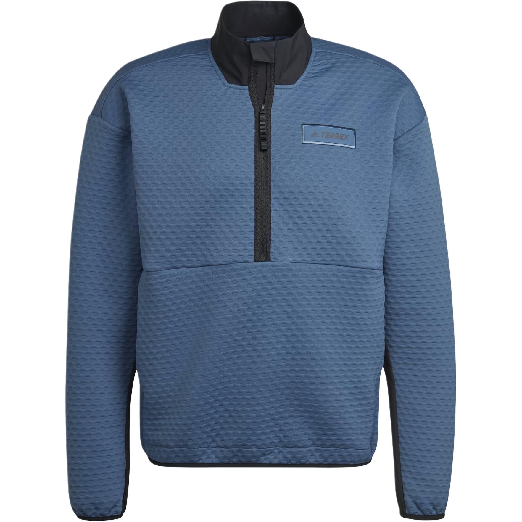 adidas Terrex Blue Half-Zip Fleece Pullover Jacket HH9249