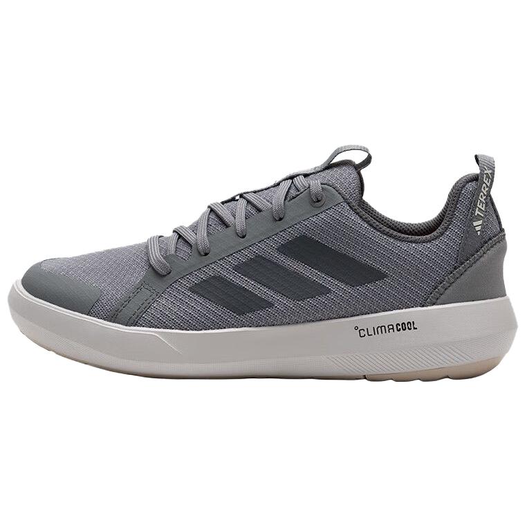 adidas Terrex Boat PU Fabric Lace Climacool Hiking Shoes Gray Durable Grip JR1821