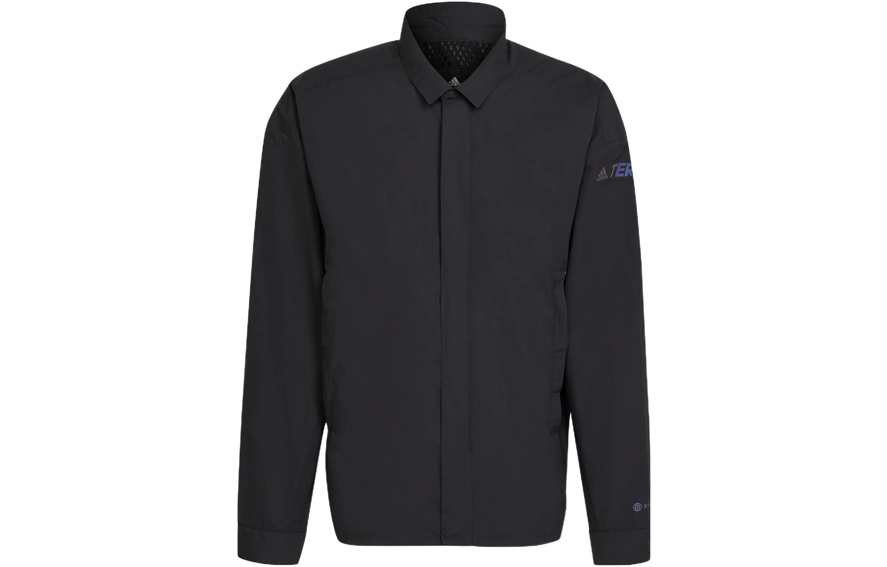 adidas Terrex C Myshelter WR Colorful Logo Striped Jacket Black H65697