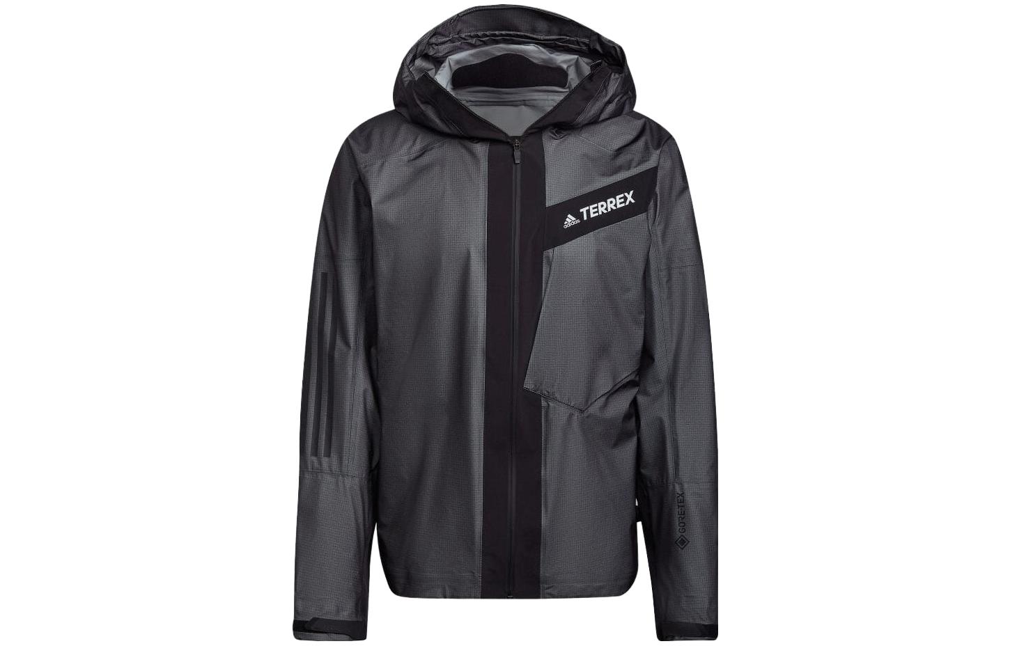 adidas Terrex Casual Letter Print Hoodie Zip Jacket Men’s Black (Japan Edition) H57721-JAPAN
