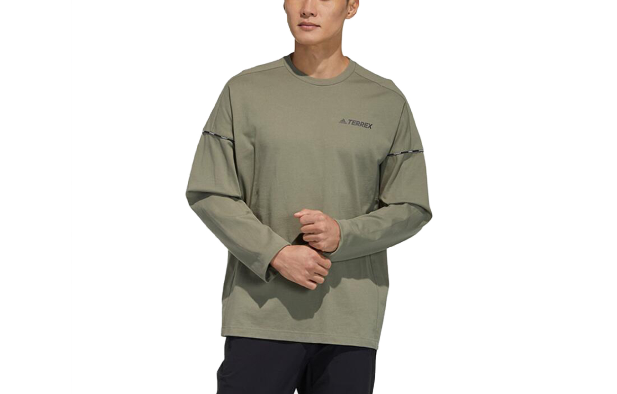 adidas Terrex Casual Sports Sweatshirt Olive Green GN9455