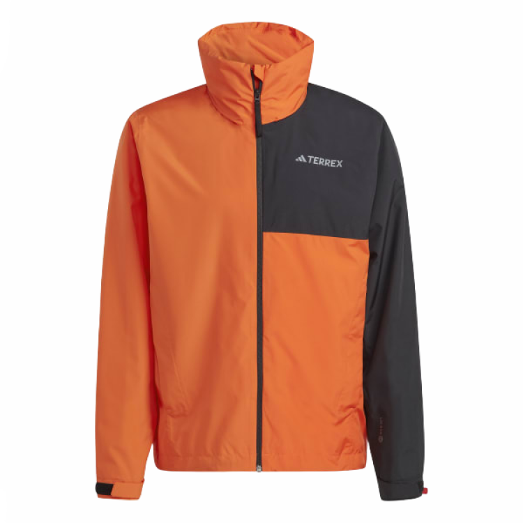 adidas Terrex Colorblock Waterproof Hiking Jacket Orange - Style HN5451