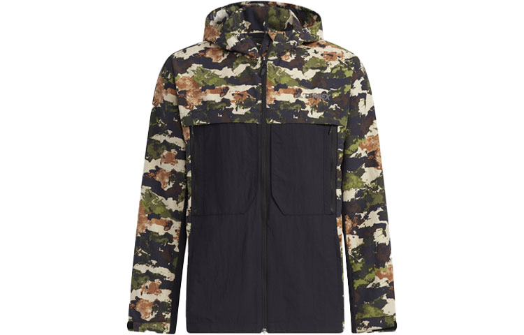 adidas Terrex Festiv AOP WB Camo Patchwork Hooded Jacket Brown Outdoor GN7594