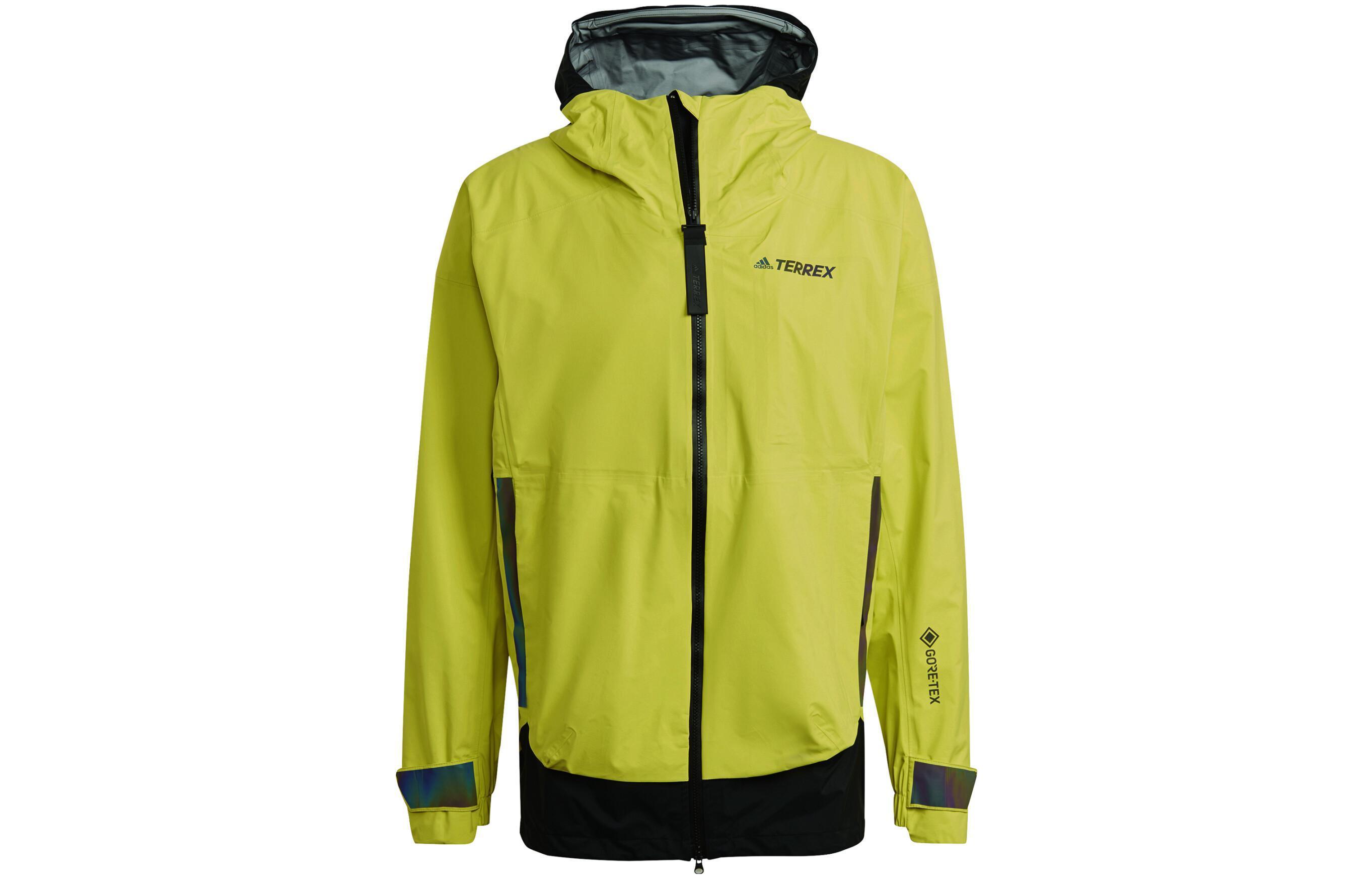 adidas TERREX GORE-TEX Reflective Logo Hooded Jacket Men’s Green Yellow GM4820