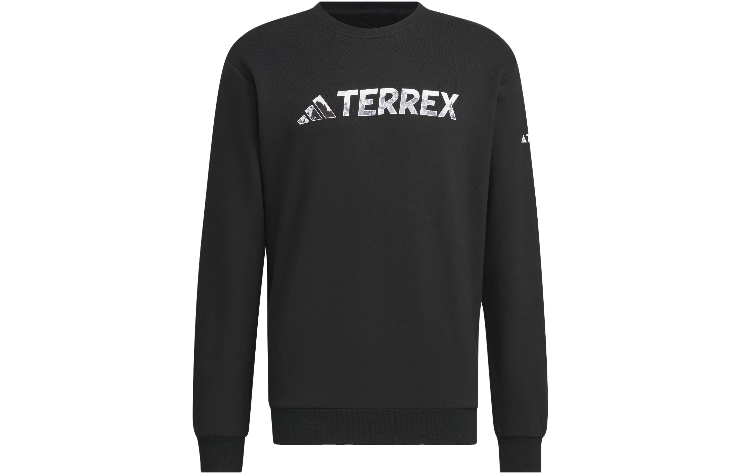 adidas Terrex Graphic Crew Sweatshirt Outdoor Pullover Black IT8842