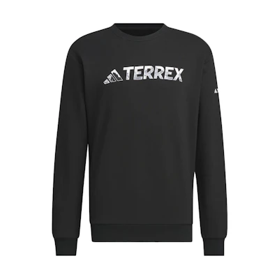adidas Terrex Graphic Crew Sweatshirt Outdoor Pullover Black IT8842