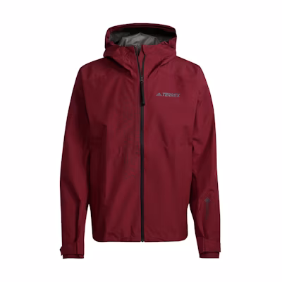adidas TERREX GTX Paclite J Brick Red Logo Hooded Jacket HH9183