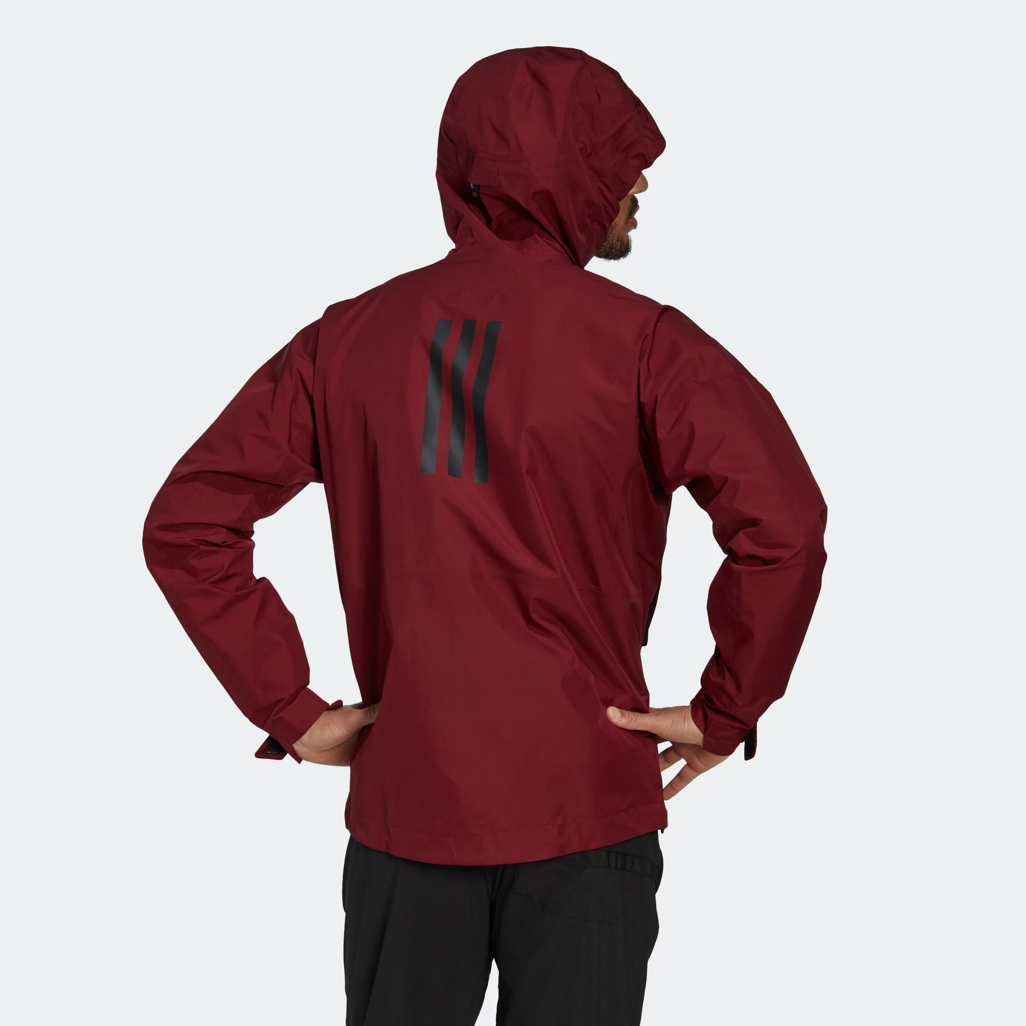 Shop adidas TERREX GTX Paclite J  Brick Red Logo Hooded Jacket HH9183