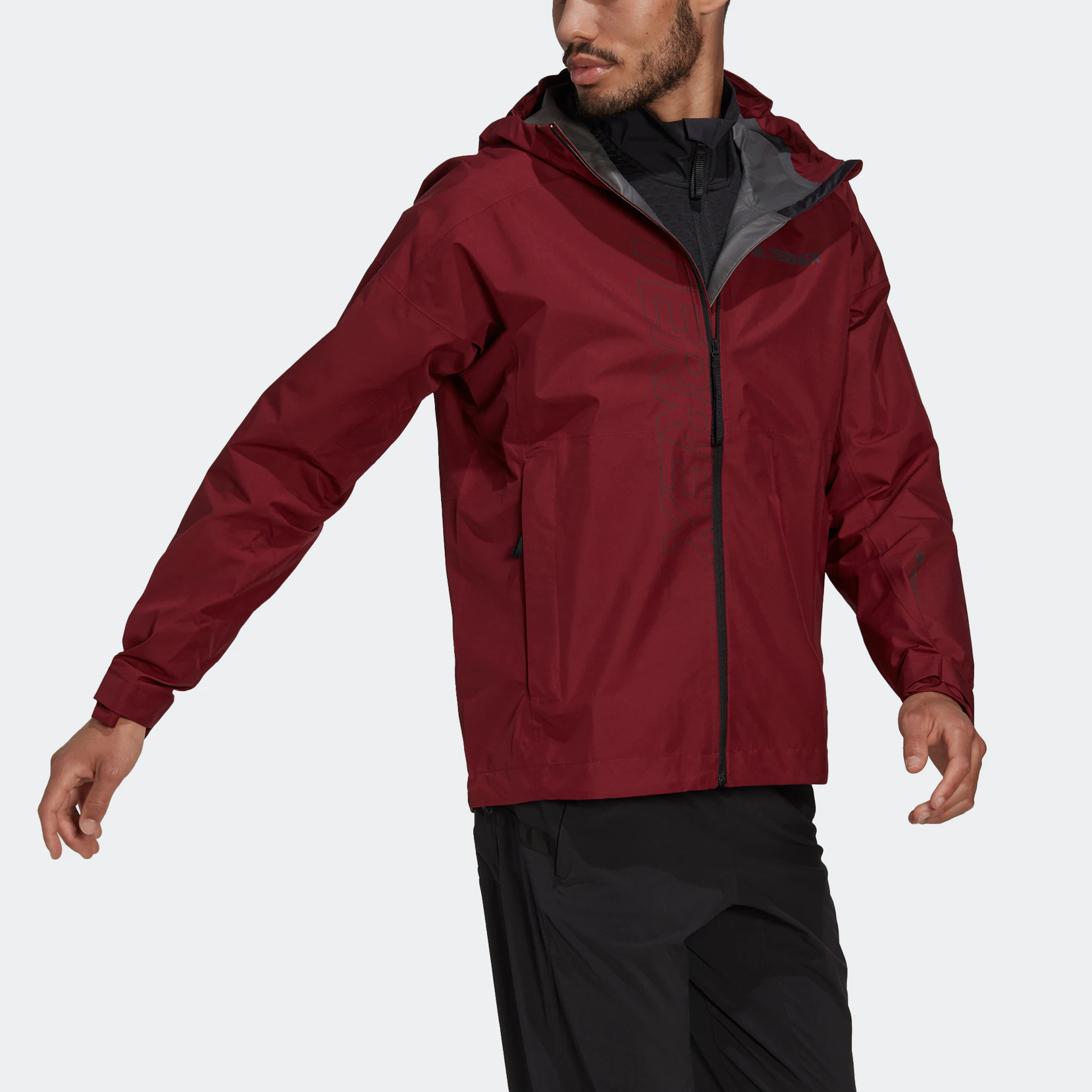 Purchase adidas TERREX GTX Paclite J  Brick Red Logo Hooded Jacket HH9183