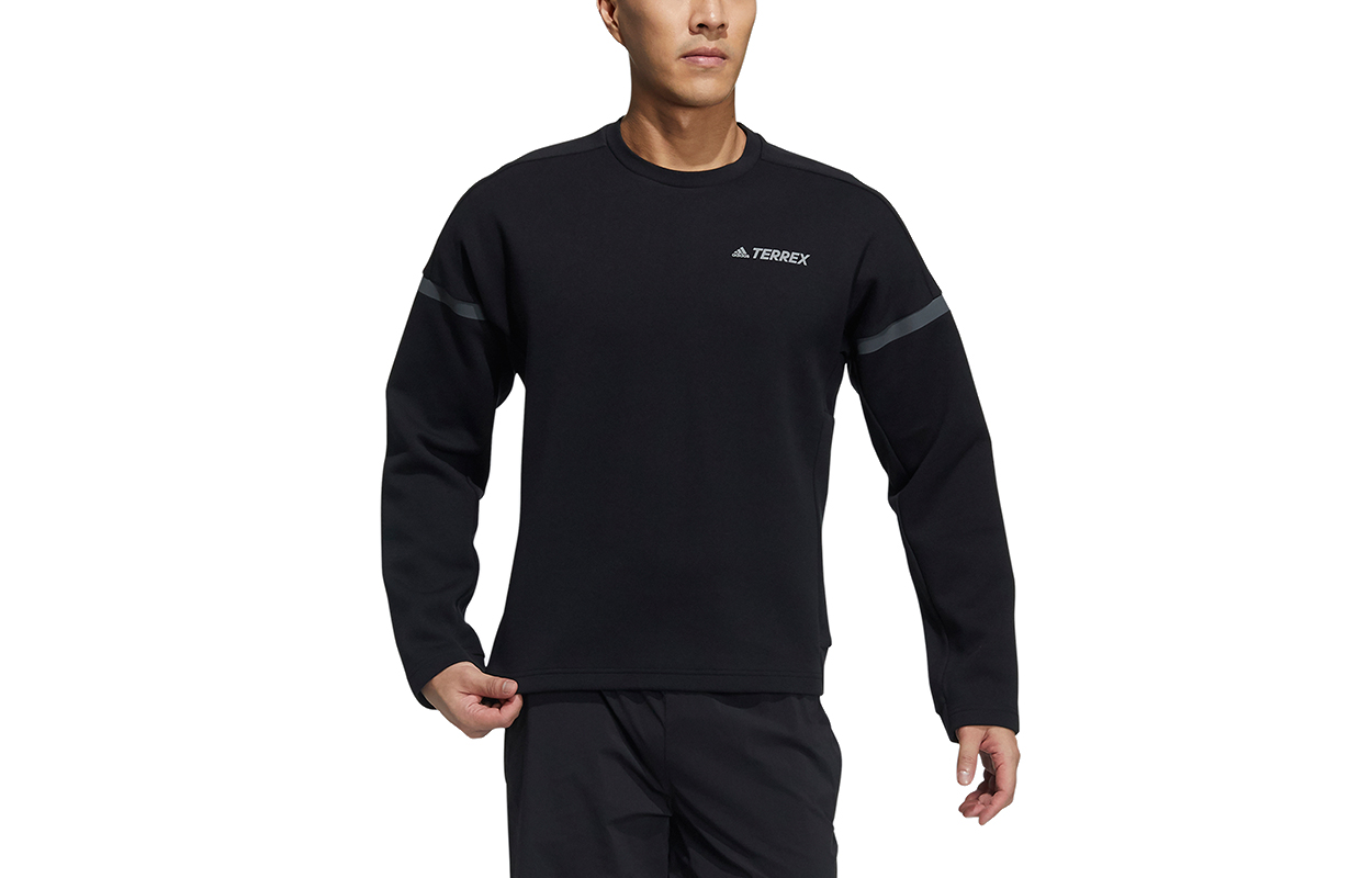 adidas Terrex Insp MS Crewneck Sweatshirt Black Outdoor Unisex Pullover GN7567