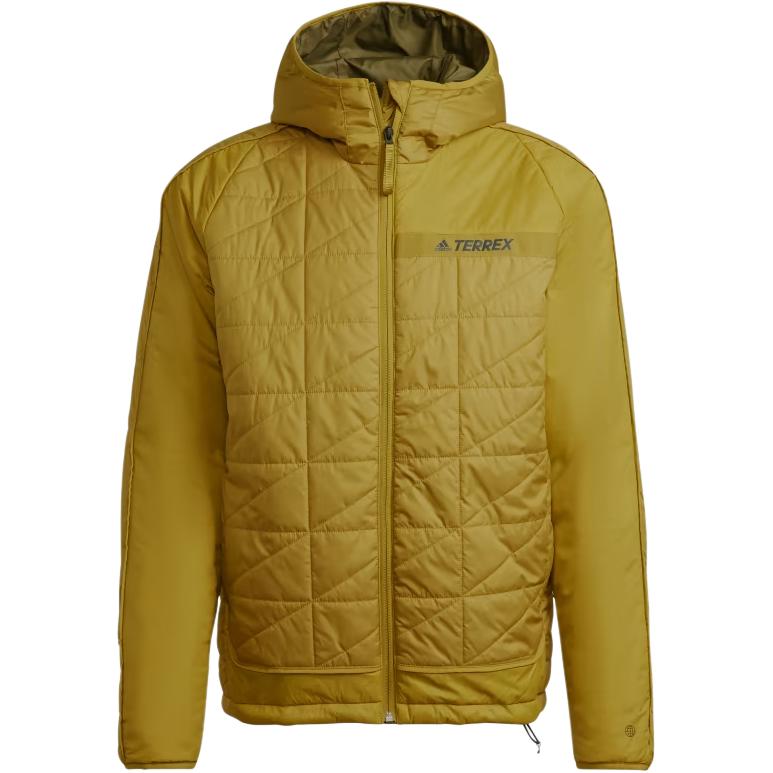 adidas Terrex Insulated Hooded Jacket Yellow Warm Lightweight Outerwear HF0833