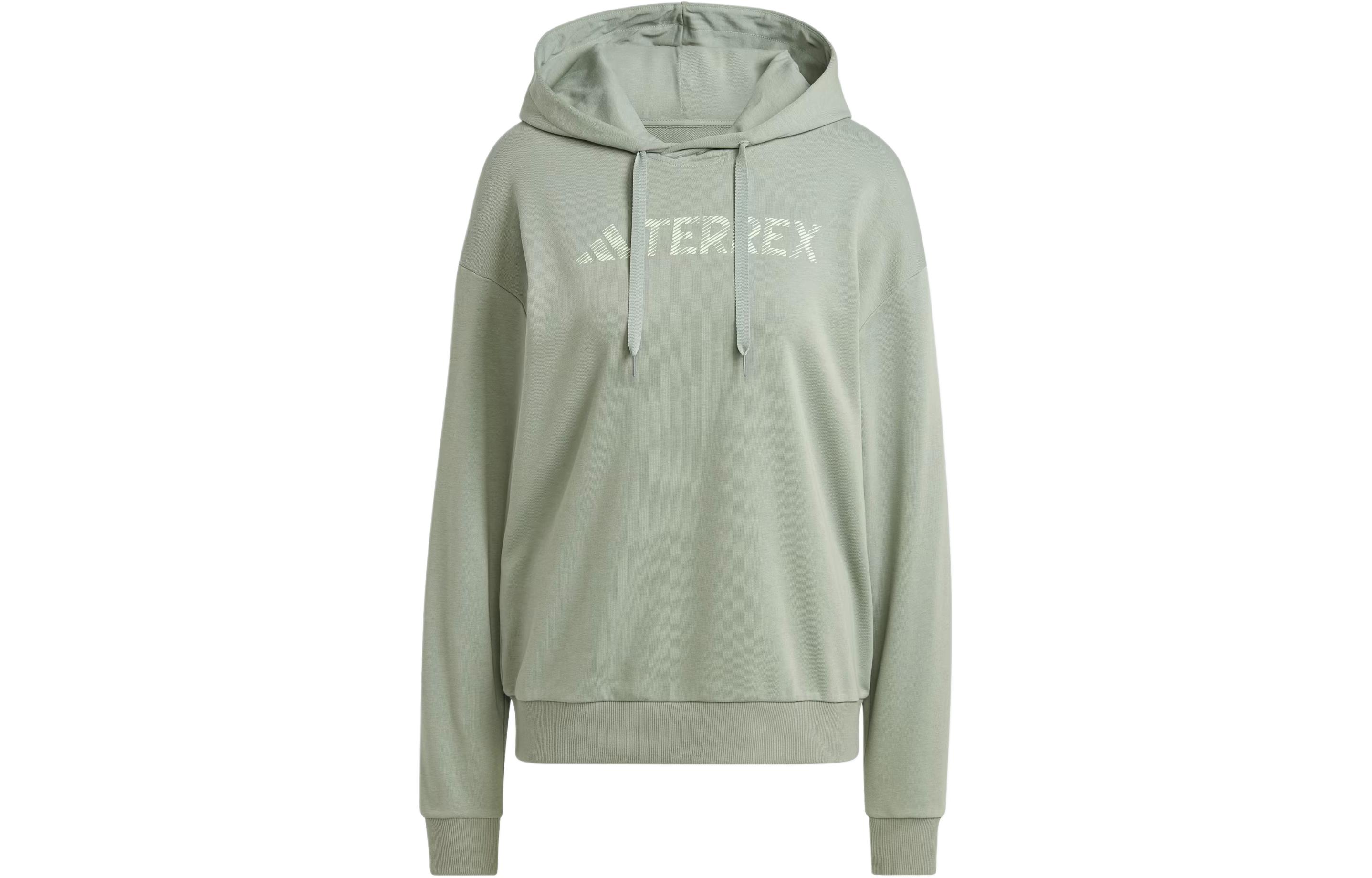 adidas Terrex Large Logo Hoodie Mint Green Unisex Casual Pullover IN4652