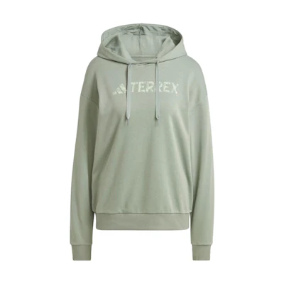 adidas Terrex Large Logo Hoodie Mint Green Unisex Casual Pullover IN4652