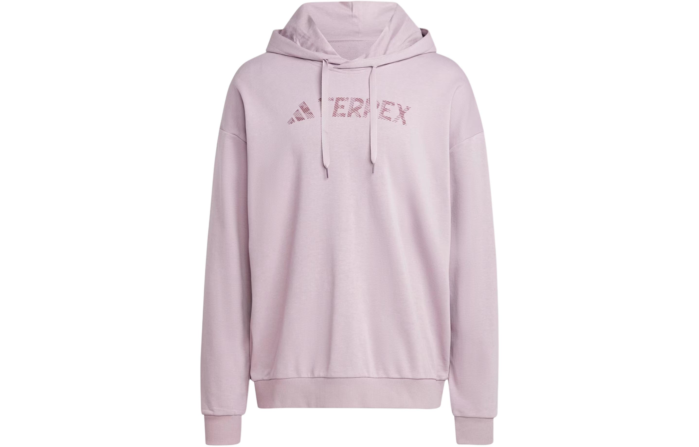 adidas Terrex Large Logo Hoodie Purple Unisex Casual Loose Fit Sweatshirt IN4651