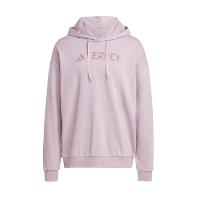 adidas Terrex Large Logo Hoodie Purple Unisex Casual Loose Fit Sweatshirt IN4651