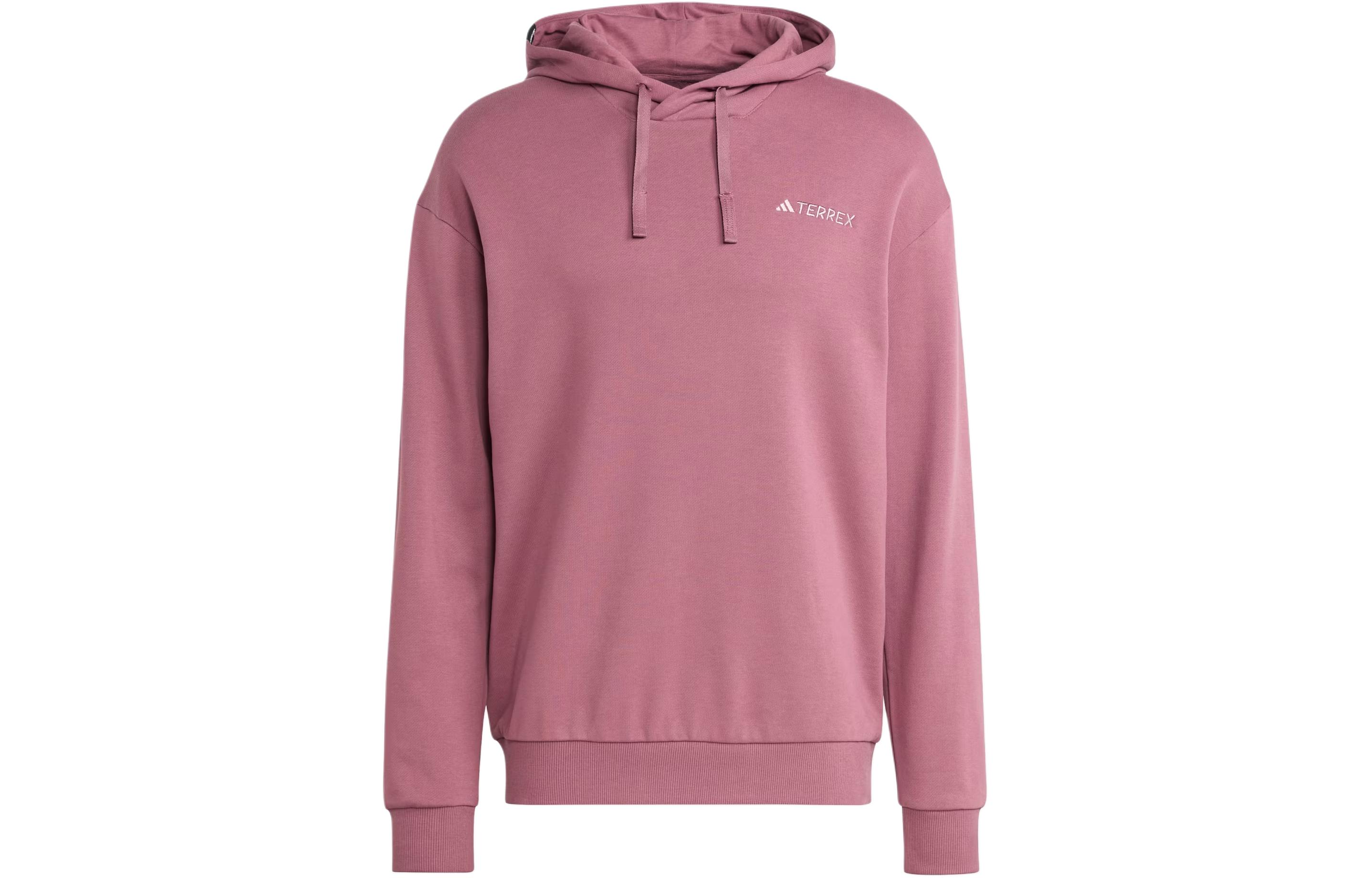 adidas Terrex Logo Hoodie Burgundy Red Long Sleeve Pullover IN4715