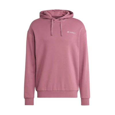 adidas Terrex Logo Hoodie Burgundy Red Long Sleeve Pullover IN4715