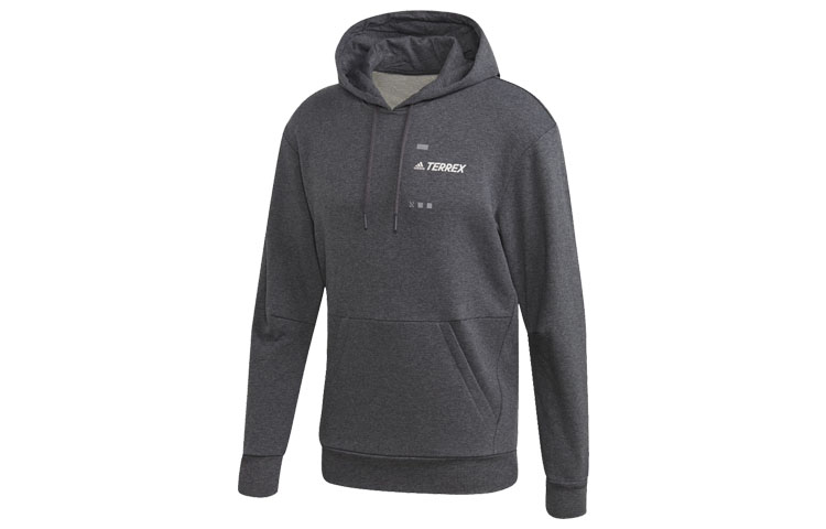 adidas Terrex Logo Hoodie Outdoor Pullover Grey FJ5039