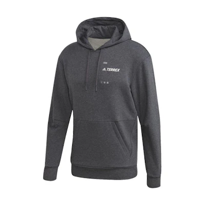 adidas Terrex Logo Hoodie Outdoor Pullover Grey FJ5039