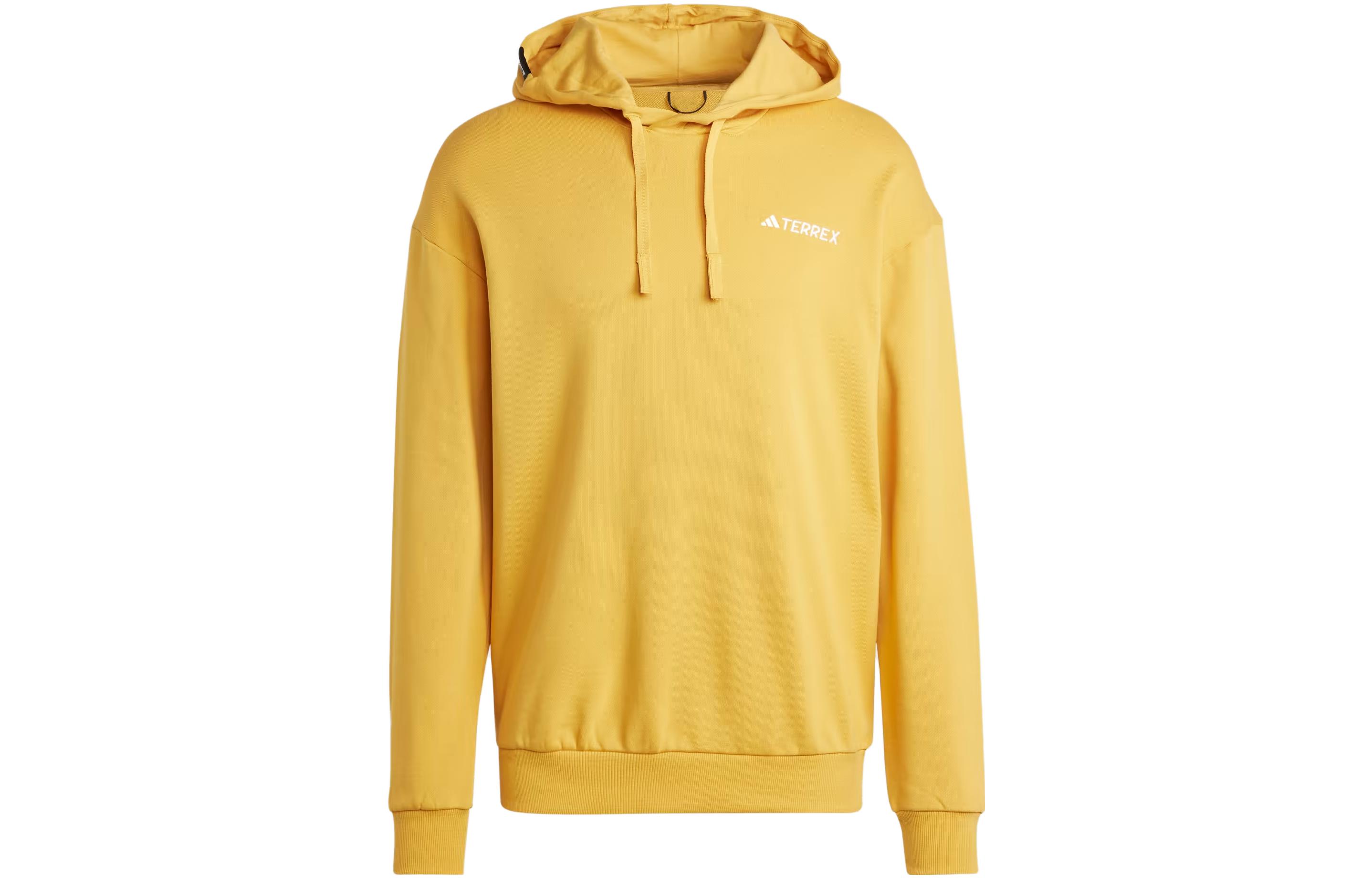 adidas Terrex Logo Hoodie Yellow Pullover Sweatshirt IB2705